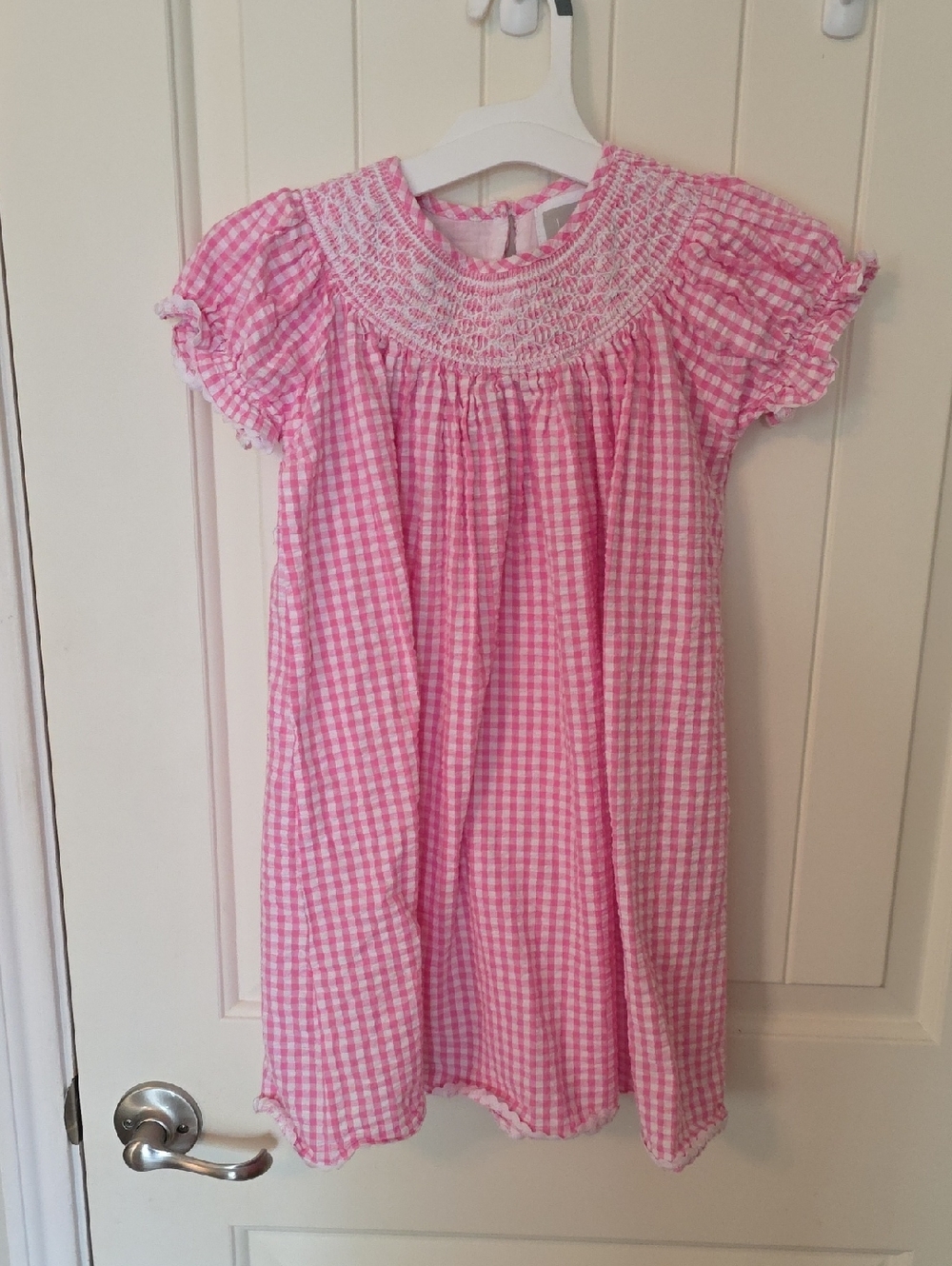 Lil Cactus Pink Gingham Smocked Dress In Size 5Y EUC